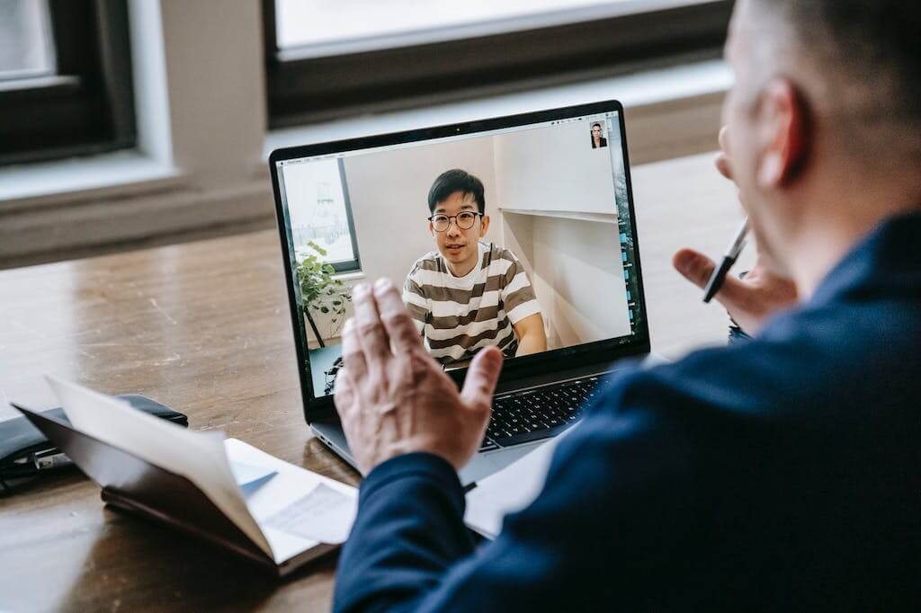 Zoom call with French tutor