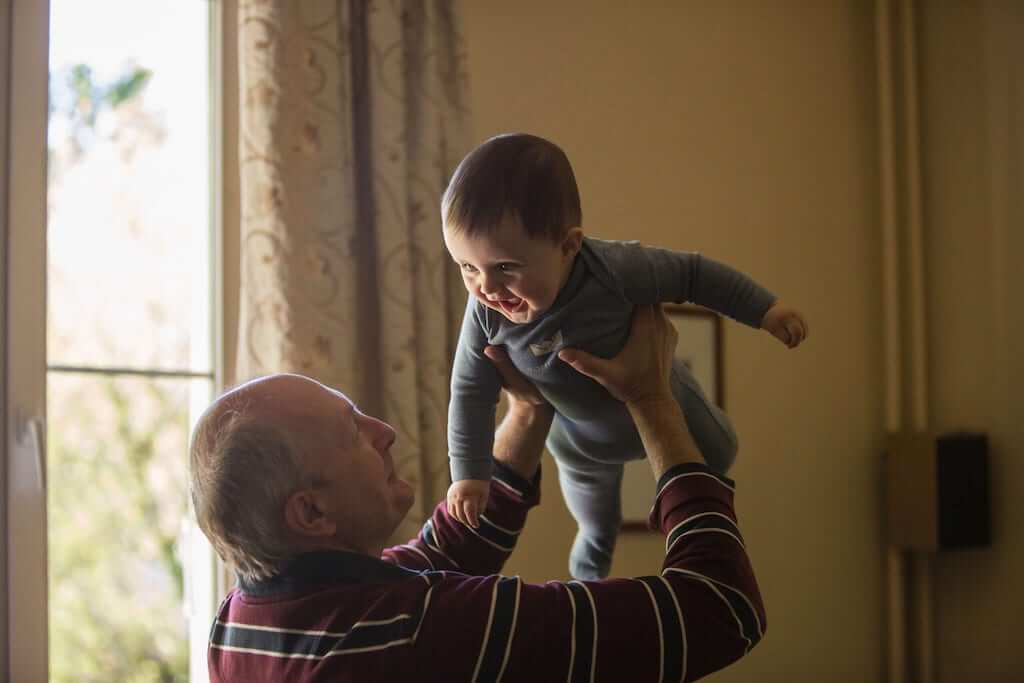 Swedish grandpa and baby