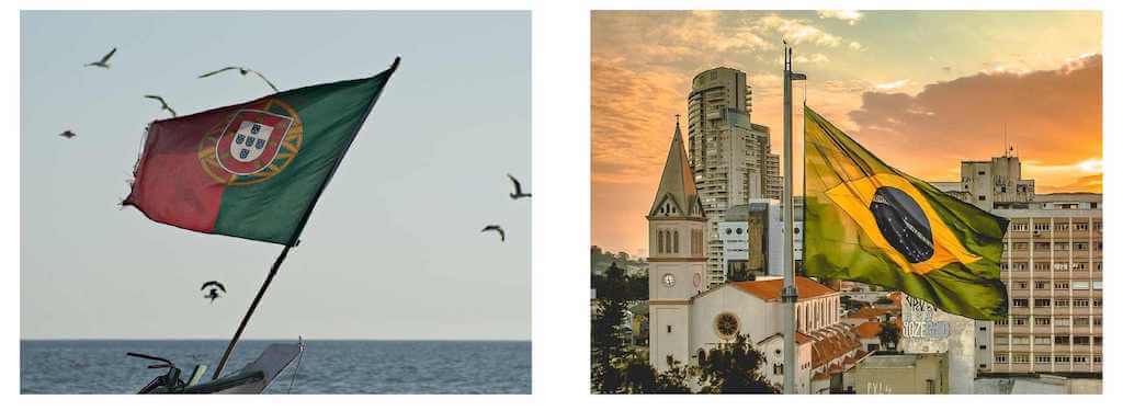 Portuguese and Brazilian flags