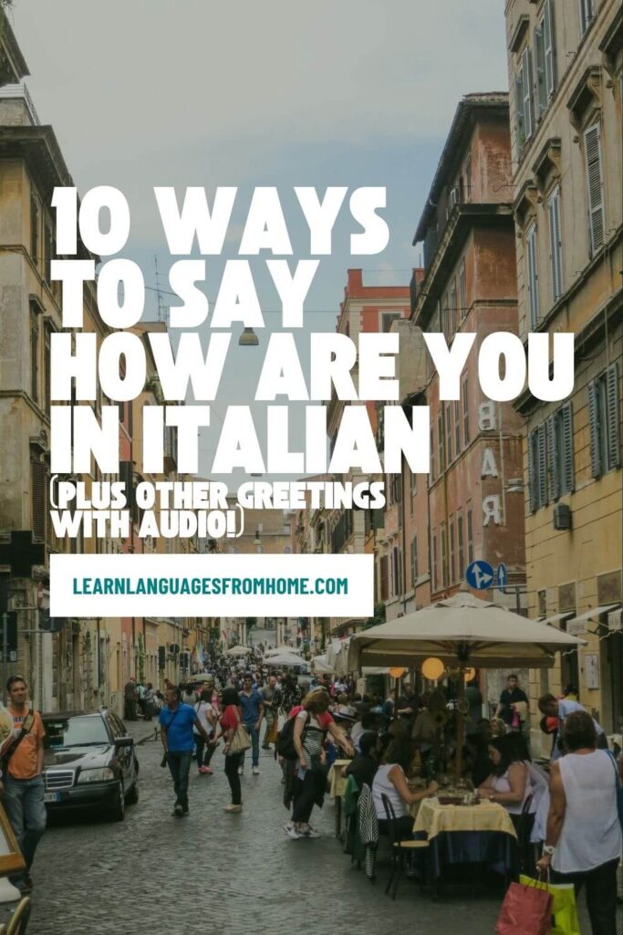 how are you in Italian Pinterest image