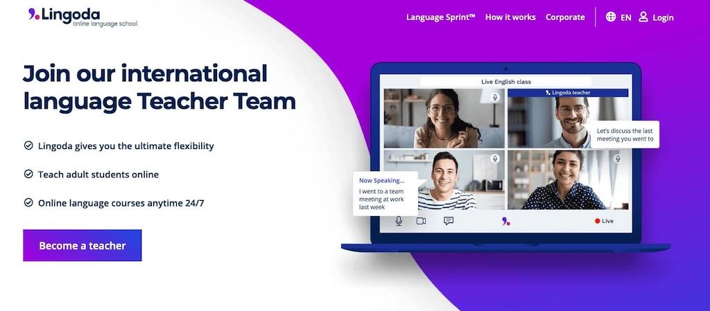 Teach English on Lingoda