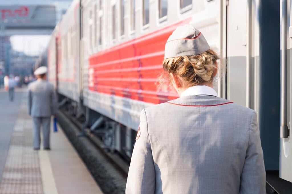 Russian train conductor