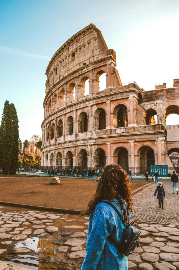 woman at Colosseum in Rome, Italy