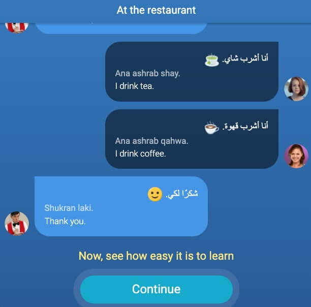 Mondly is a great app to learn Arabic