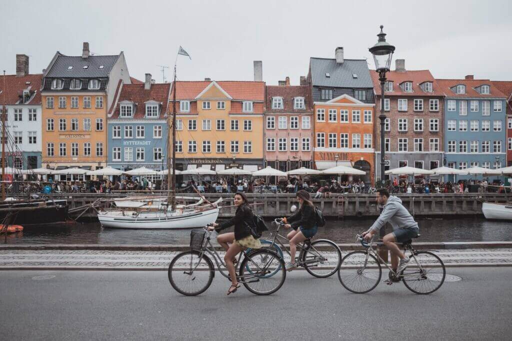 Cycling in Copenhagen, Denmark
