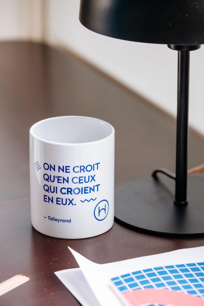 French words on a cup