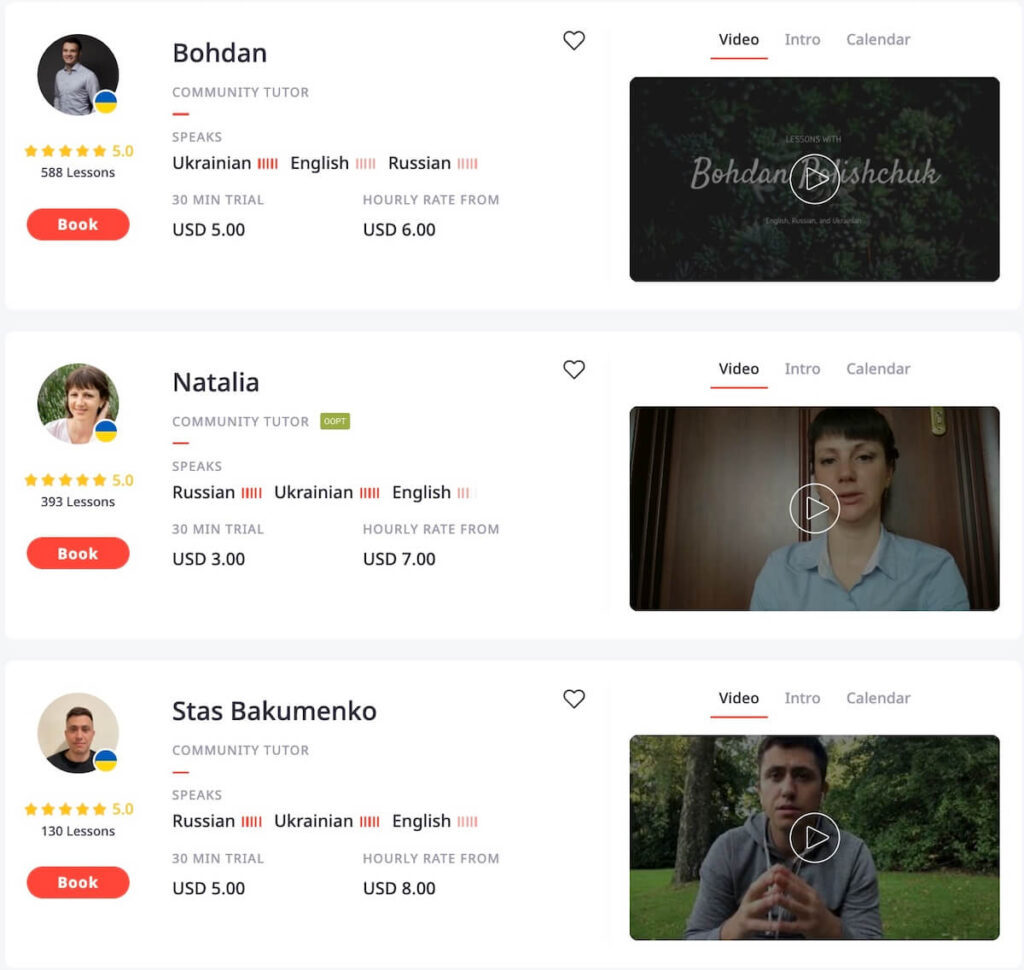 Ukrainian tutors on Italki