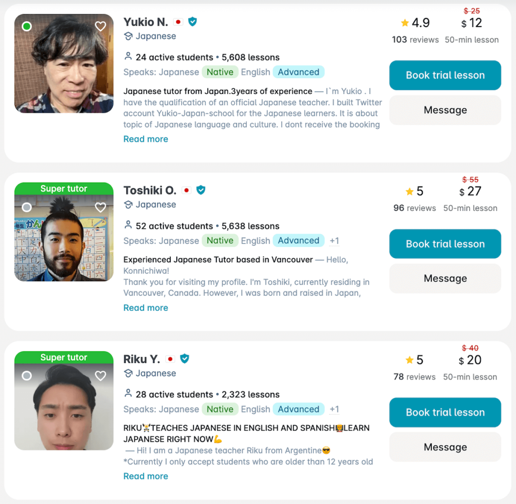 Find Japanese tutors on Preply