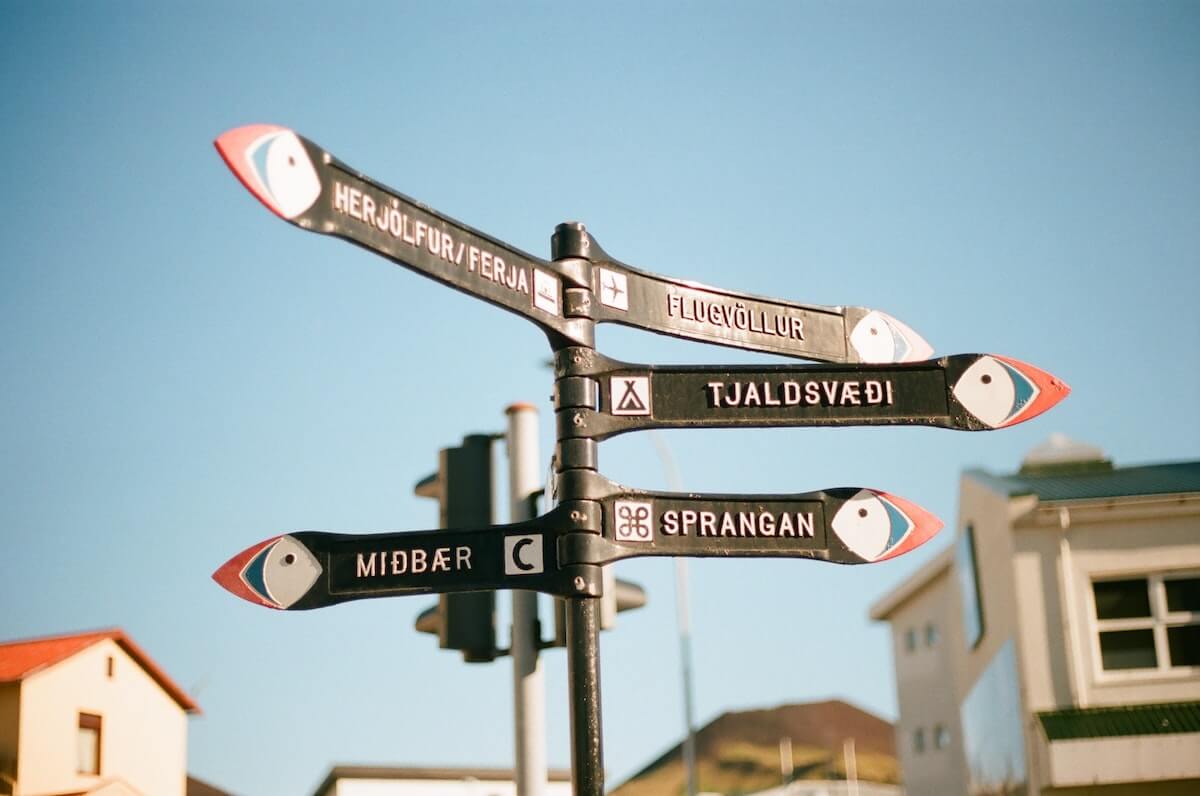 Icelandic street signs