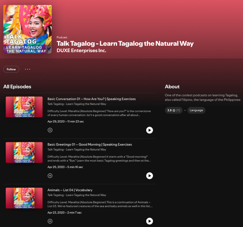 Learn Filipino with the Talk Tagalog podcast