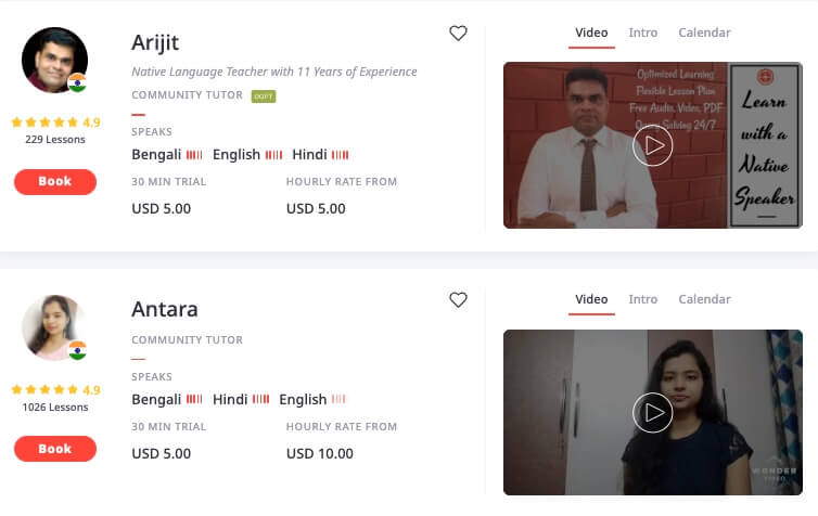 Bengali tutors on italki