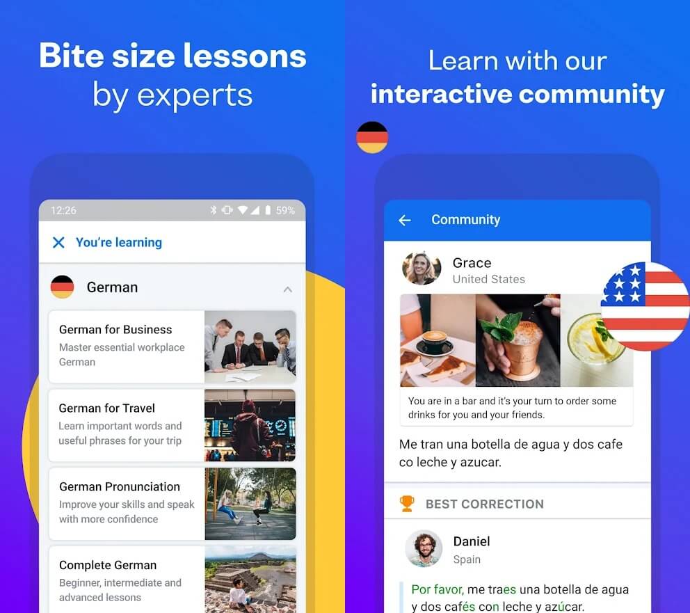 Busuu app is a good Duolingo alternative