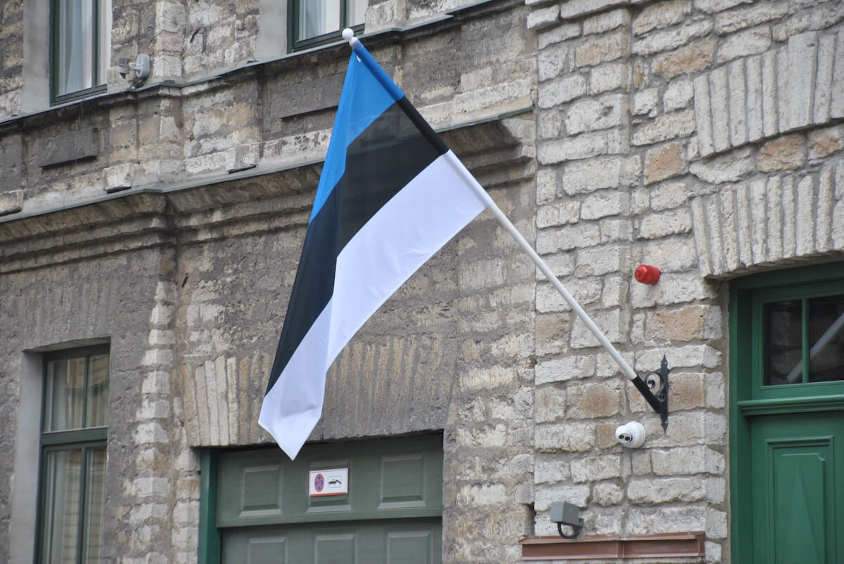hanging flag of Estonia