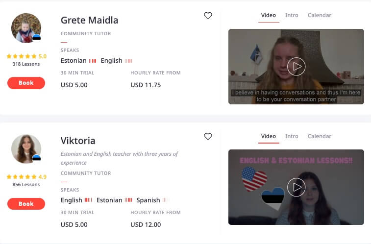 Estonian tutors on italki