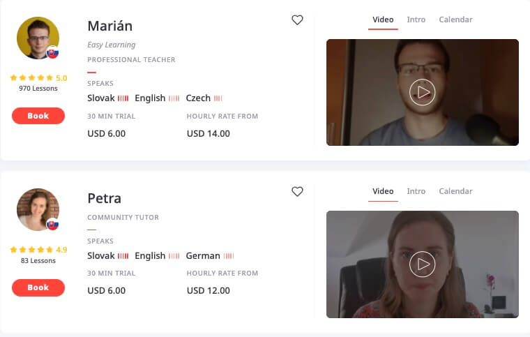 Slovak tutors on italki