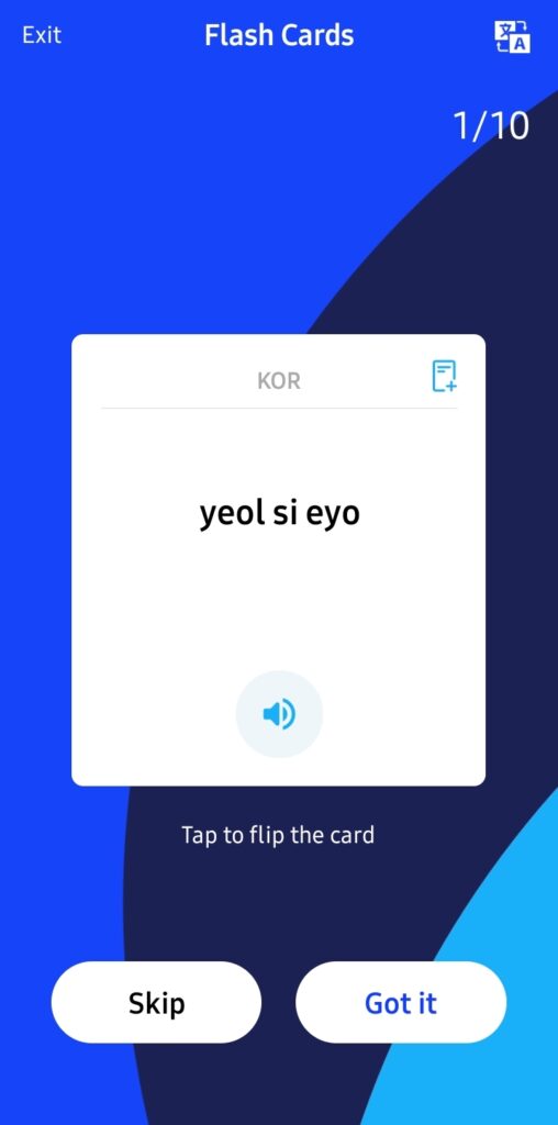 Pimsleur Korean flashcards