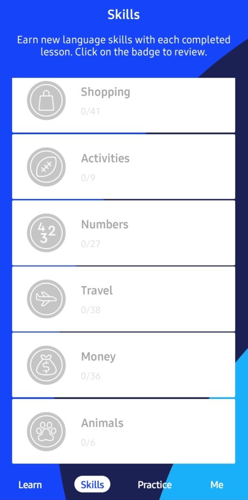 Pimsleur Skills badges
