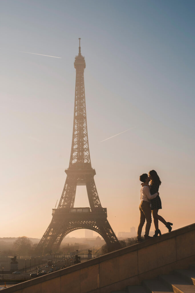 Couple at Eiffel Tower