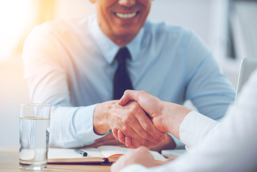 Handshake at a job interview