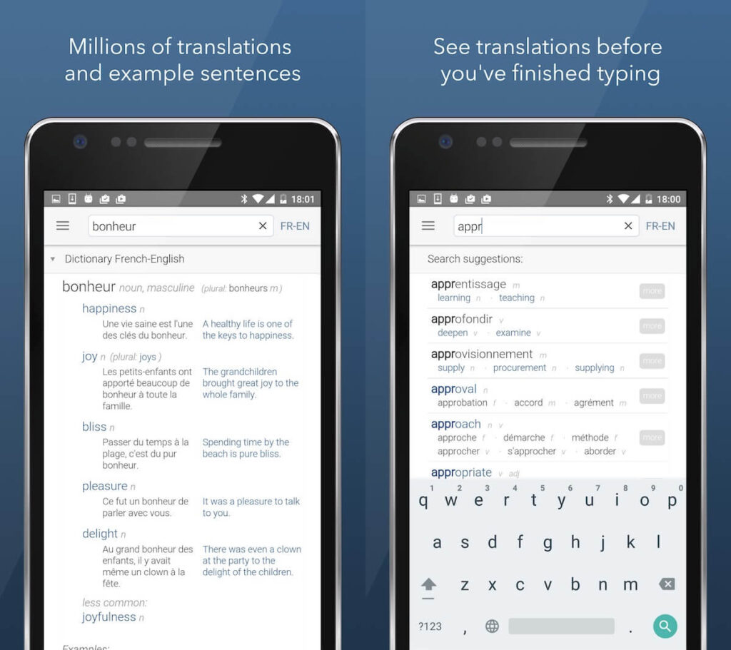Linguee app for translation