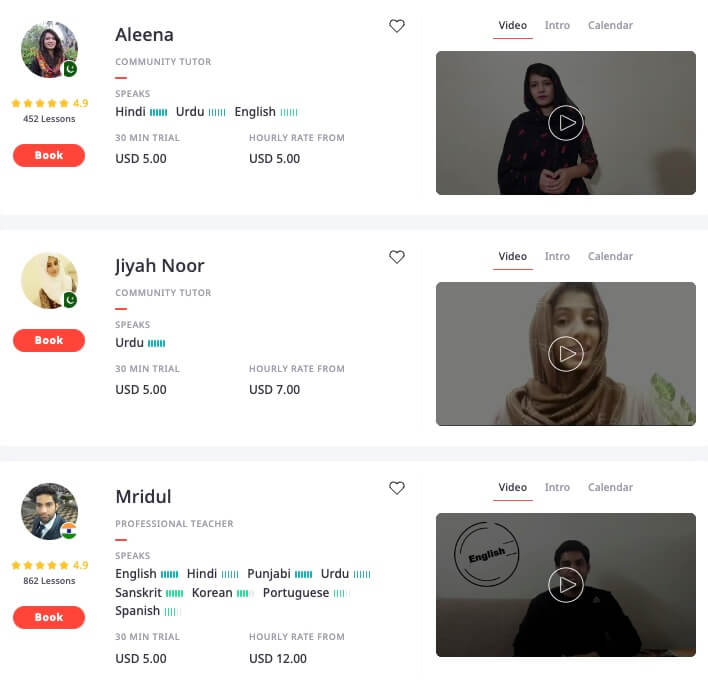 Urdu tutors on Italki