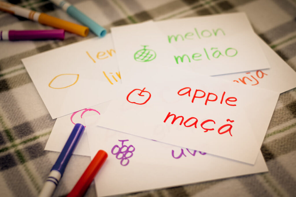 Portuguese fruit flashcards