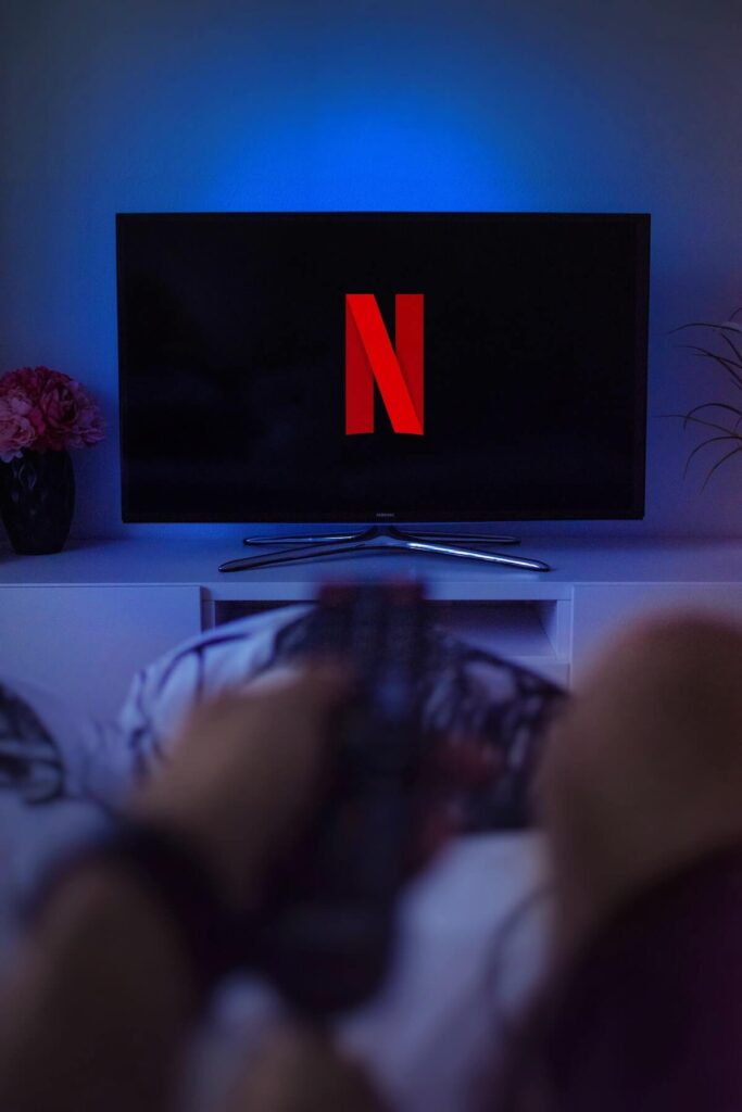 Netflix logo on television