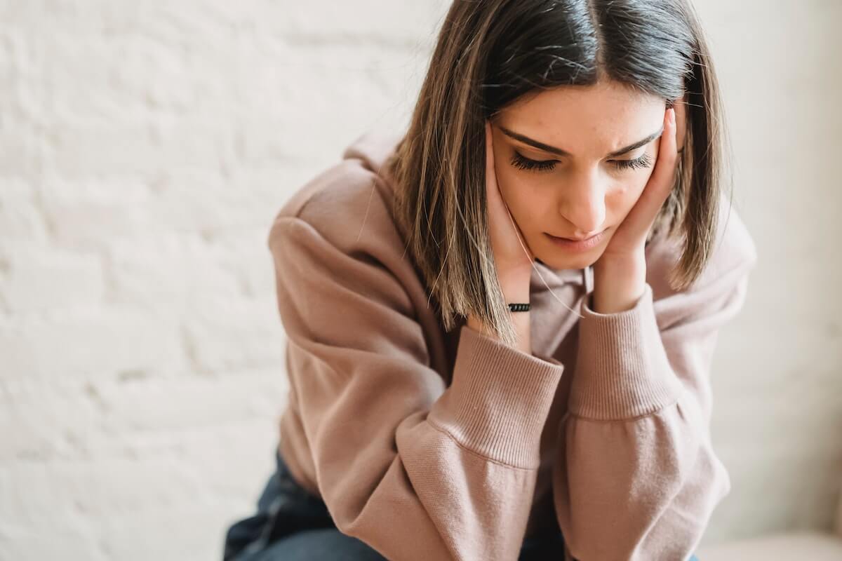 woman expressing feelings of frustration