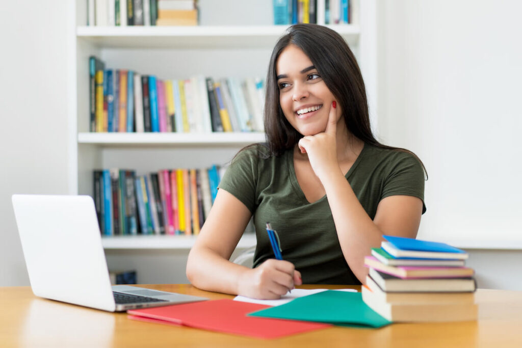 woman learning languages