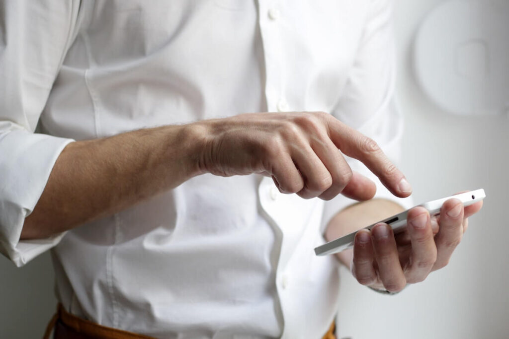 man using a mobile phone