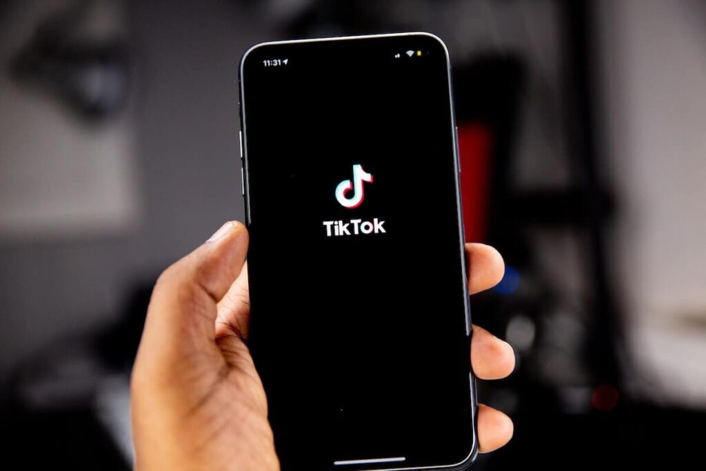 tiktok logo on mobile phone