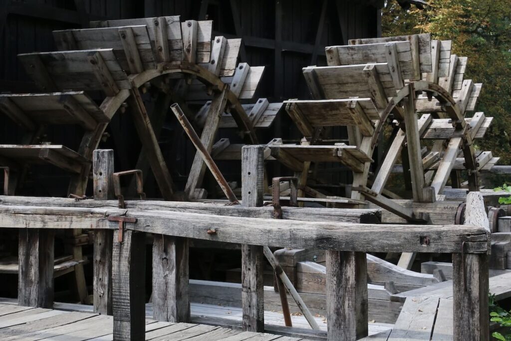 old wooden watermill
