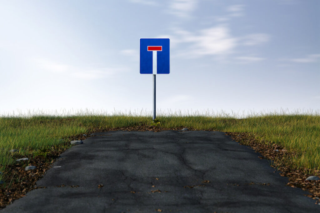 end of the road sign