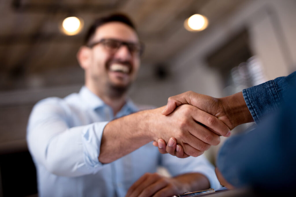 Business people shaking hands