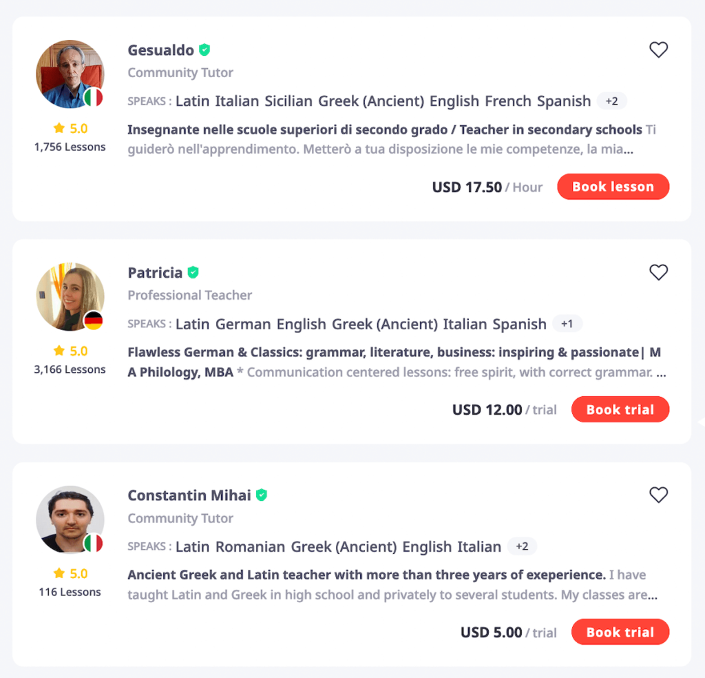 Learn with Latin tutors on italki