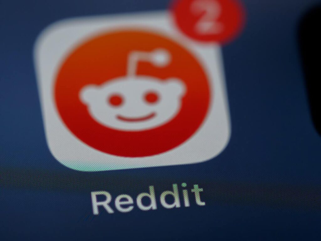 logo of reddit on screen
