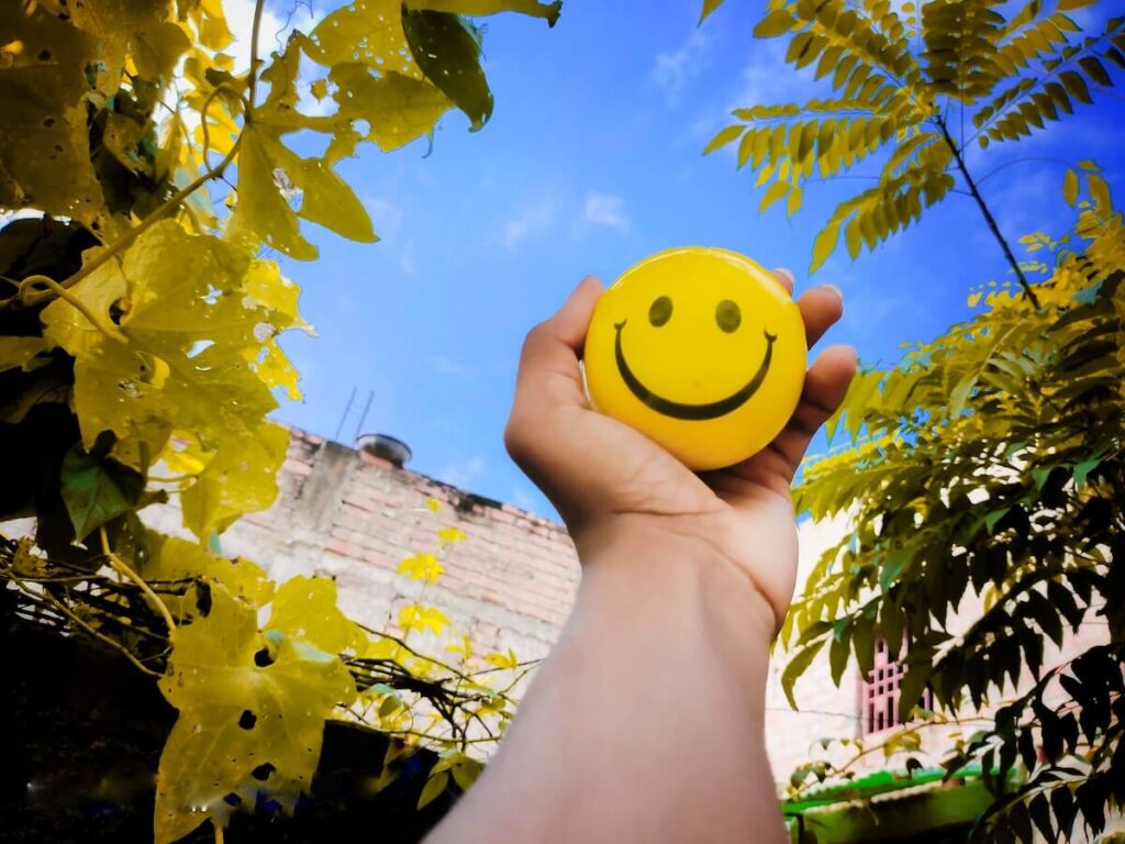 Smiley ball in hand