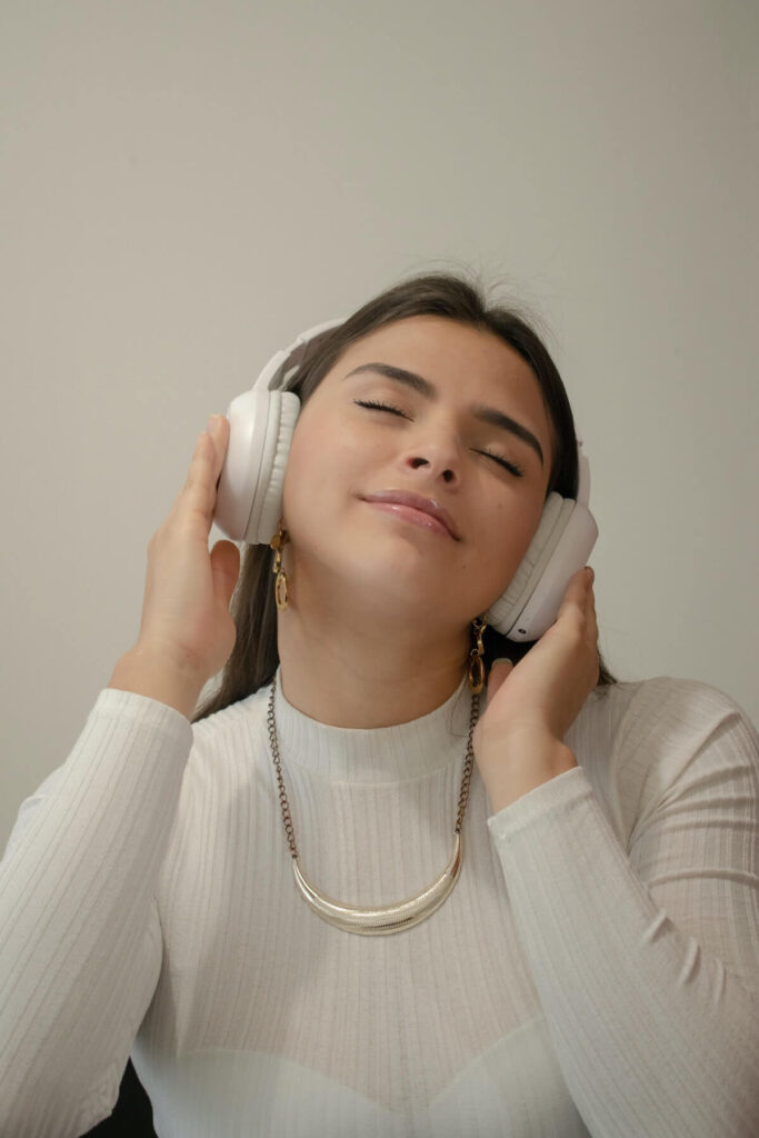 woman listening to music