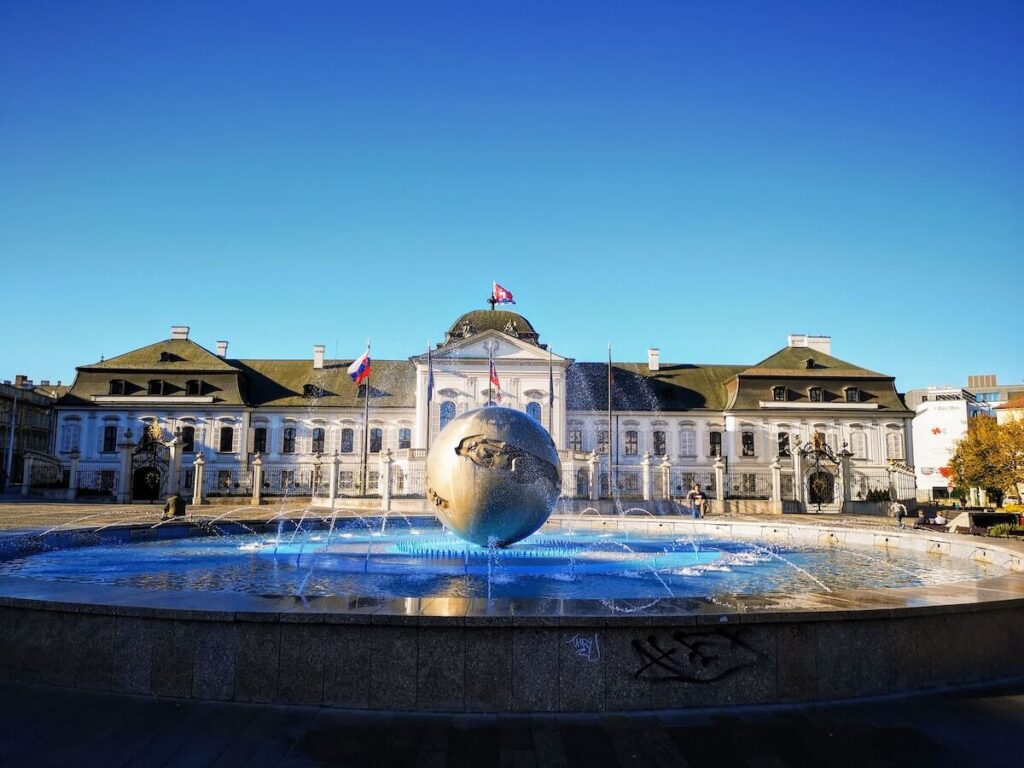 Planet of Peace Fountain in Bratislava, Slovakia