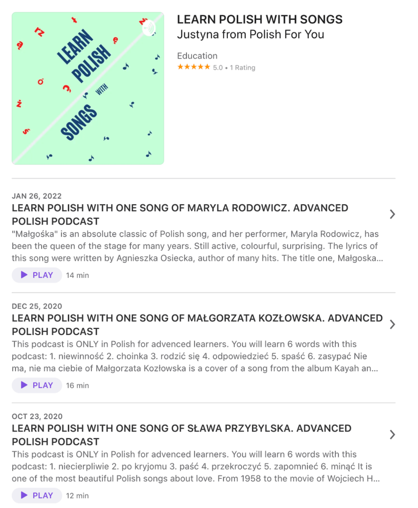 Learn Polish With Songs podcast