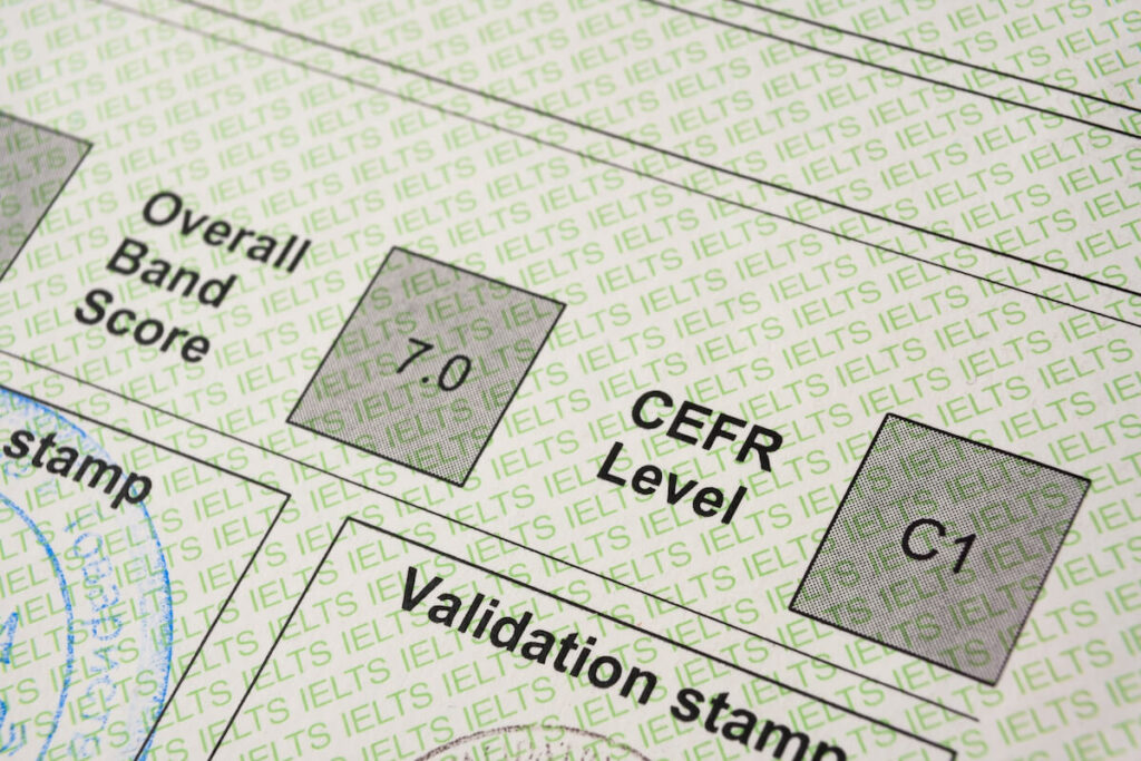 Authentic IELTS test report form
