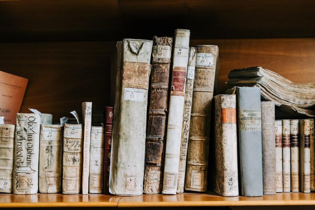 old books on shelf