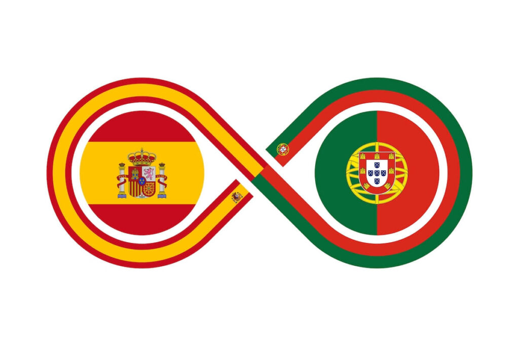 Spain and Portugal flags