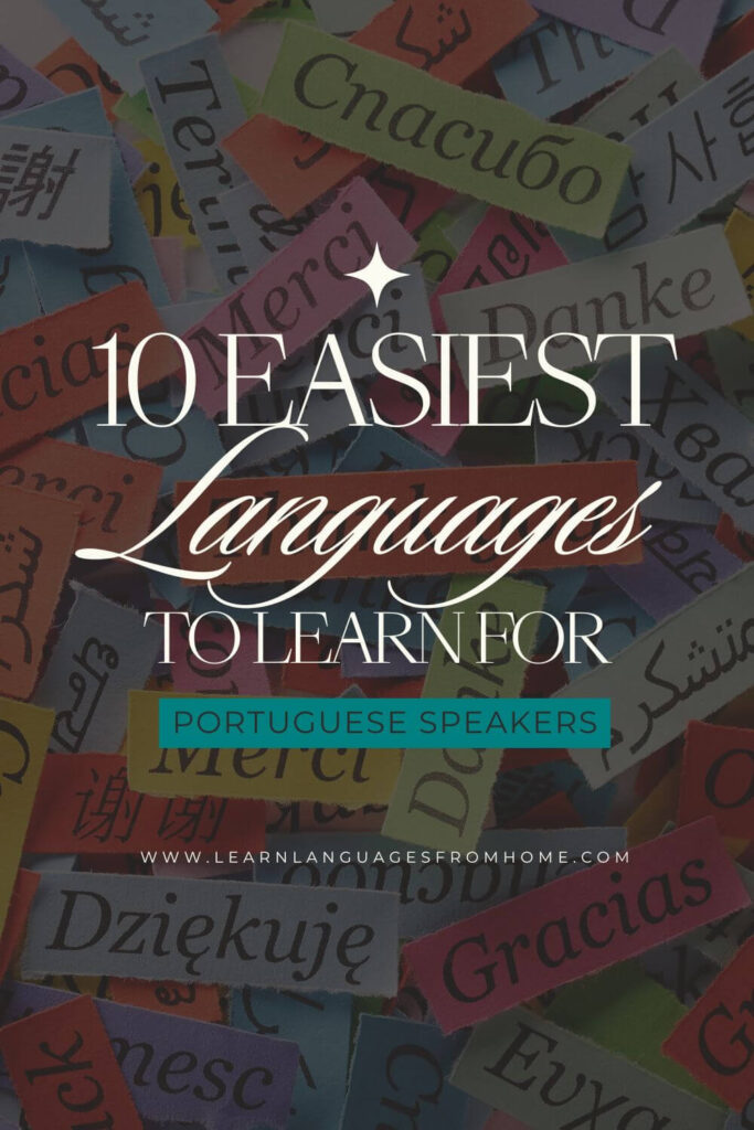 easiest languages to learn for portuguese speakers - pinterest image