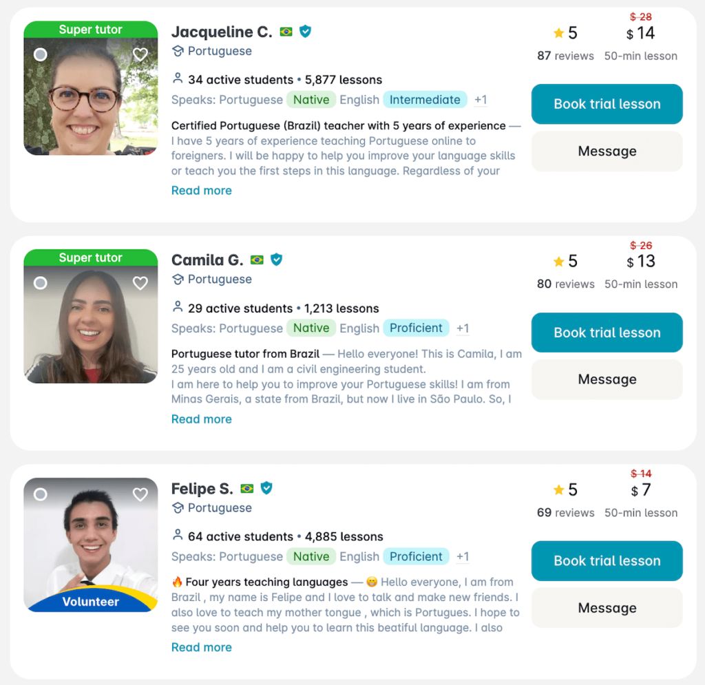 Find Portuguese tutors on Preply