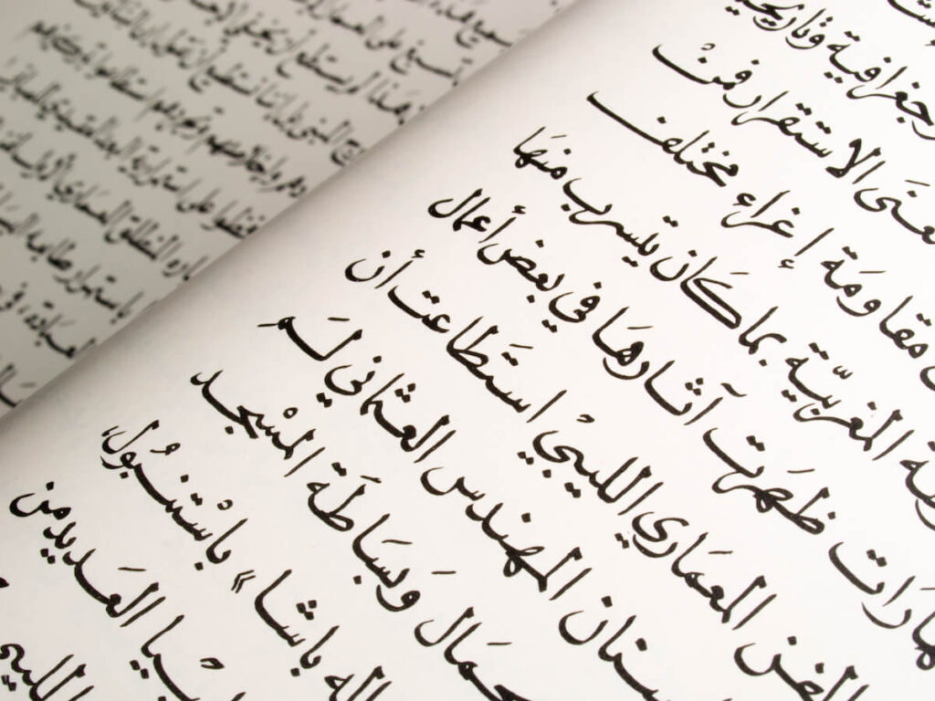 Page from old Arabic book showing Arabic script