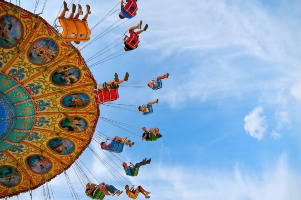 people on amusement park ride