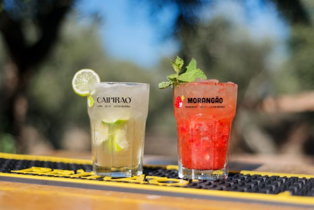 two cocktails on Portuguese bar top