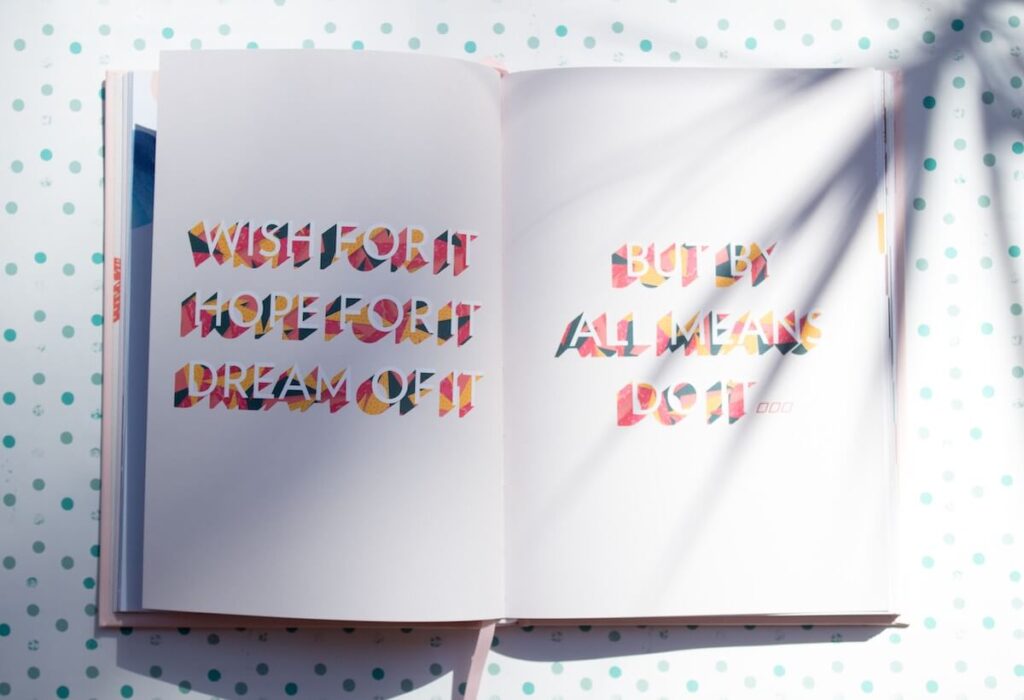 motivational saying in book