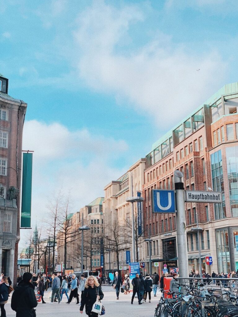 A busy street in Hamburg